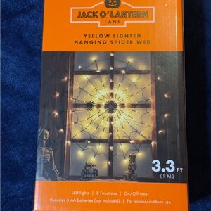 Jack O' Lantern Lane Yellow Lighted Spider Web
